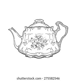 Vector sketch of tea service