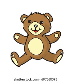 Vector Cartoon Brown Teddy Bear Stock Vector (Royalty Free) 1707007510 ...