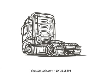 Semi Truck Sketch Stock Illustrations, Images & Vectors | Shutterstock