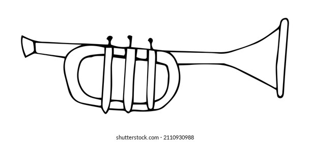 Vector Sketch Trumpet Doodle Mysical Instrument