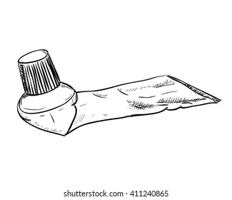 Vector sketch of tube with toothpaste. Hand drawn vector