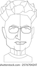 vector sketch of unique human abstract facial decoration ornament design