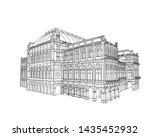 Vector sketch of Vienna State Opera, Vienna, Austria.