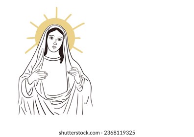 Vektorgrafik des Porträts von Virgin Mary