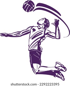 vector sketch of the volleyball player silhouette