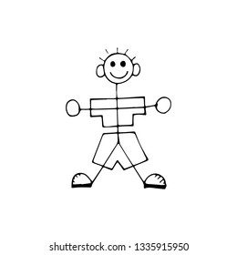 Vector sketch well on white background. Pencil hand draw illustration. Baby graphic abstract doodle