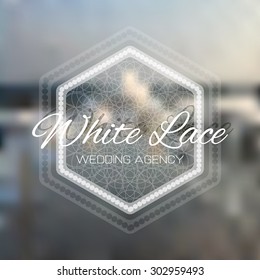 Vector sketch for White Lace wedding agency  logo design.