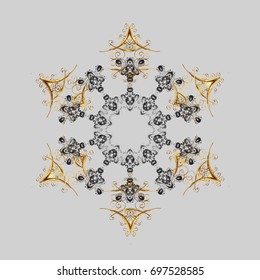 Vector sketch. Winter doodles hand drawn snowflake. Cute, simple vector snowflakes for postcard and poster graphic design for textile, wrapping paper, hand drawn style christmas winter backgrounds.