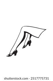 vector sketch of woman 's legs wearing heels