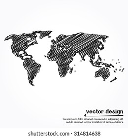 Vector sketch world map design