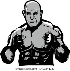 the vector sketch of wrestling athlete
