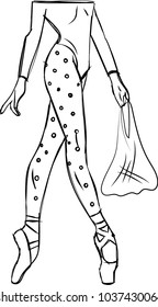 Vector sketch of young ballerina, hand drawing.