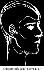  vector sketch of a young man profile