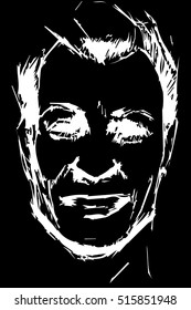  vector sketch of a young man smiling
