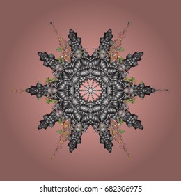 Vector sketch. Zentangle winter snowflak for Christmas, New Year. Freehand artistic ethnic illustration for adult coloring pages, art therapy, bohemian tattoo, t-shirt patterned print, posters, logo.