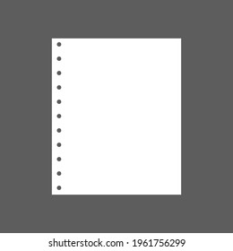 Vector Sketchbook Paper, Notepad Page, White Blank Frame, Isolated,