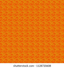 Vector sketched flower print in yellow and orange colors - seamless background.