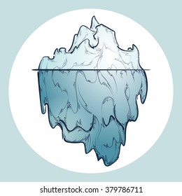 vector sketched iceberg, simple background design