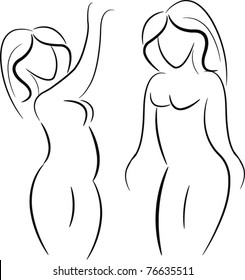 vector sketched women