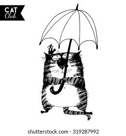 Vector sketches of cat characters