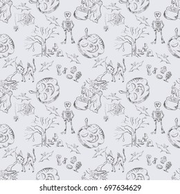 Vector sketches characters celebration halloween