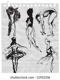 vector sketches of classical dancers