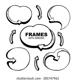 vector sketches of an empty round framework with arrows