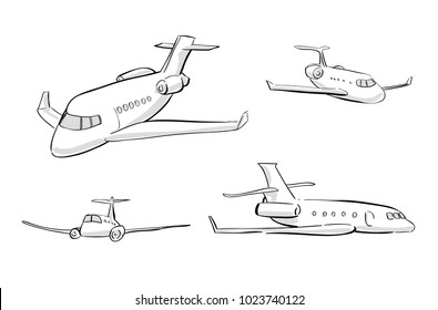 Vector sketches of four planes in different positions