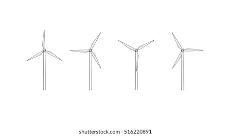 Vector sketches of wind turbines