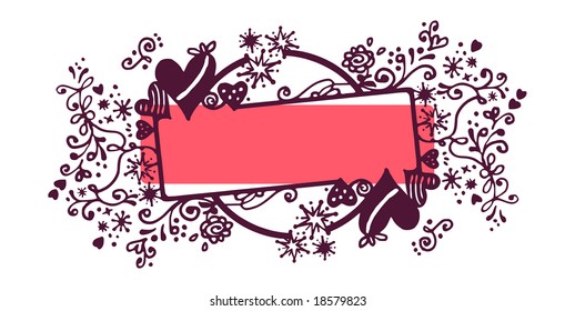 vector sketchy frame for Valentine's