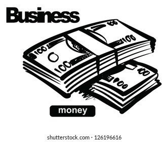 vector sketchy illustration of money on white