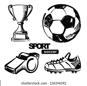 vector sketchy illustration of soccer on white