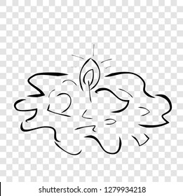 Vector sketchy melting candle at transparent effect background

