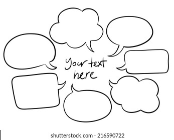 vector sketchy speech bubbles