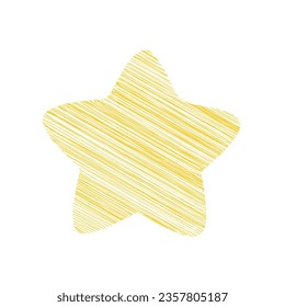 Vector sketchy style star on white background