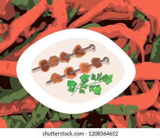 vector skewers on skewers