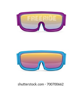 vector Ski goggles icon isolated on white background. snowboard mask