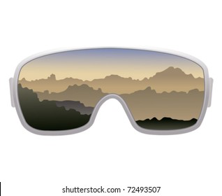 Vector ski goggles isolated on white background