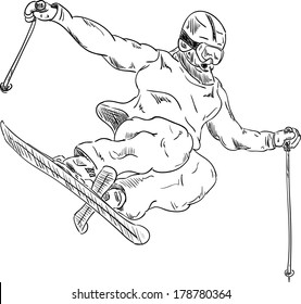 vector - Ski jump Extreme with cross ski
