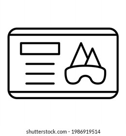 Vector Ski Pass Outline Icon Design
