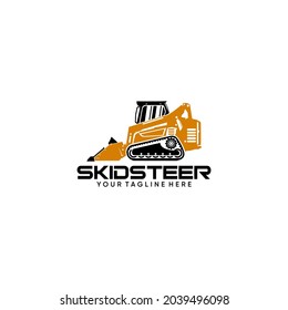 vector skid steer logo illustration, clean, strong and suitable for the construction industry and building infrastructure
