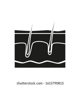 vector skin part icon of human skin layers