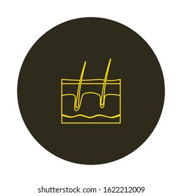 vector skin part icon of human skin layers
