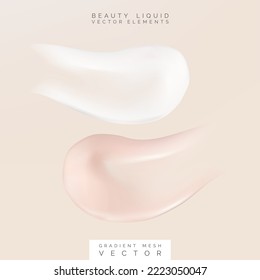 Vektor Skincare oder Kosmetik Halbtransparente Creme Paste 3D Illustration für Lotion, Shampoo, Duschgel oder Moisturizer Produkte.