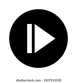 vector skip icon, step icon for media control and next, media control skip back symbol