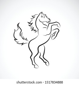 Vector of skittish horse design on white background. Animal. Horses logo or icon. Easy editable layered vector illustration.
