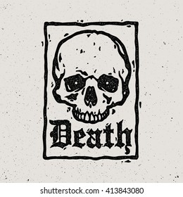 Vector Skull artwork. Print for t shirt.