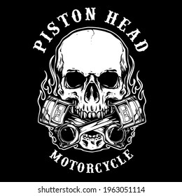 vector of skull biker badge logo illustration