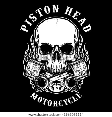 vector of skull biker badge logo illustration