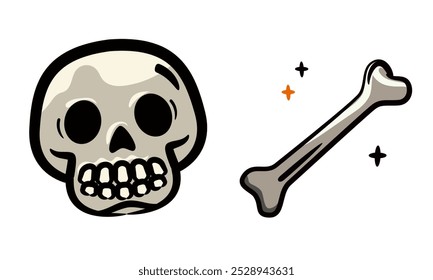 vector skull and bone for halloween